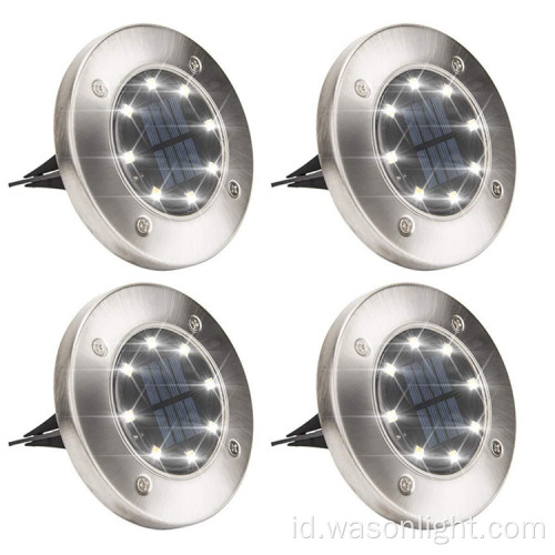 8LED Hangat Luar Tahan Air Landscape Solar Disk Light